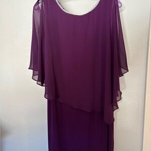 MSK Asymmetrical Plum Dress